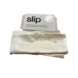 Slip Pure Silk Pillowcase Queen Ivory White 22 Momme Anti-Aging Anti-Crease READ